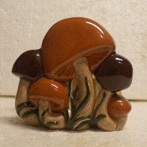 Vintage 1970s Ceramic Mushroom Napkin Holder